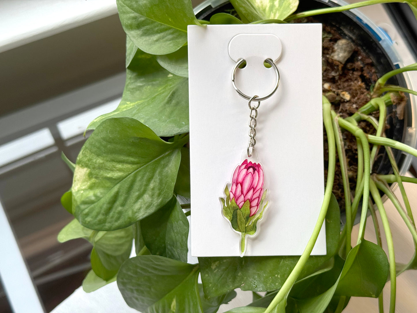 Protea Keychain