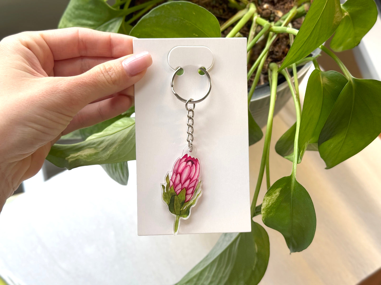 Protea Keychain