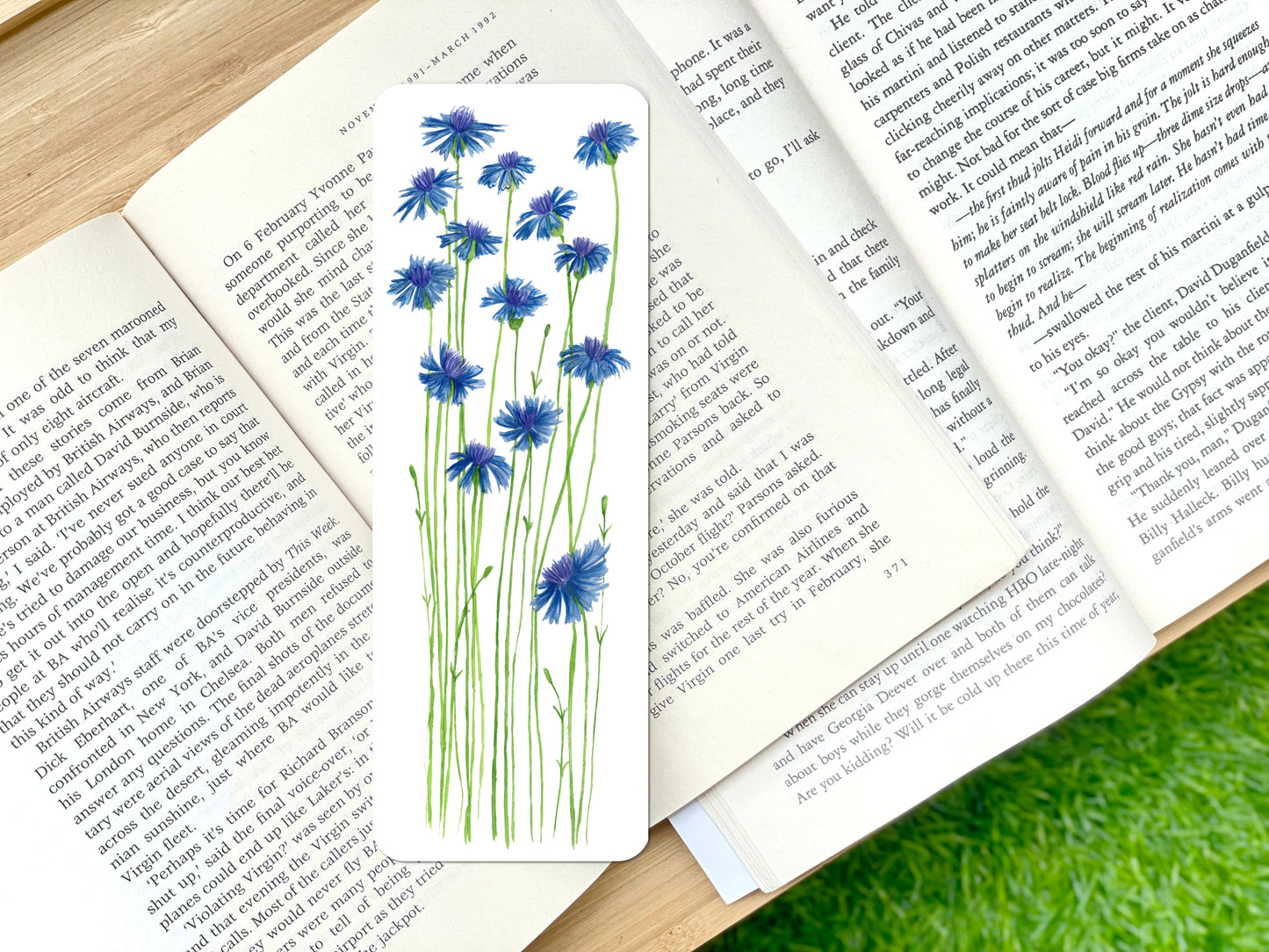 Blue Cornflower Bookmark