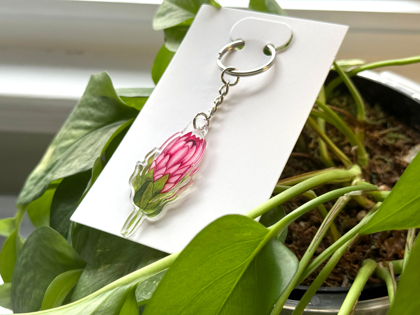 Protea Keychain