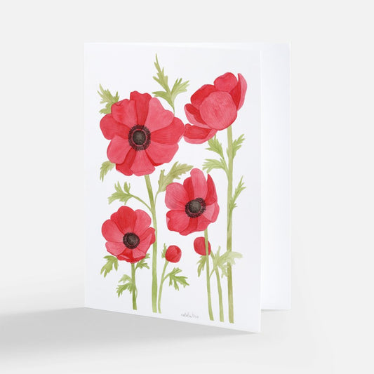 Red Anemones Notecard