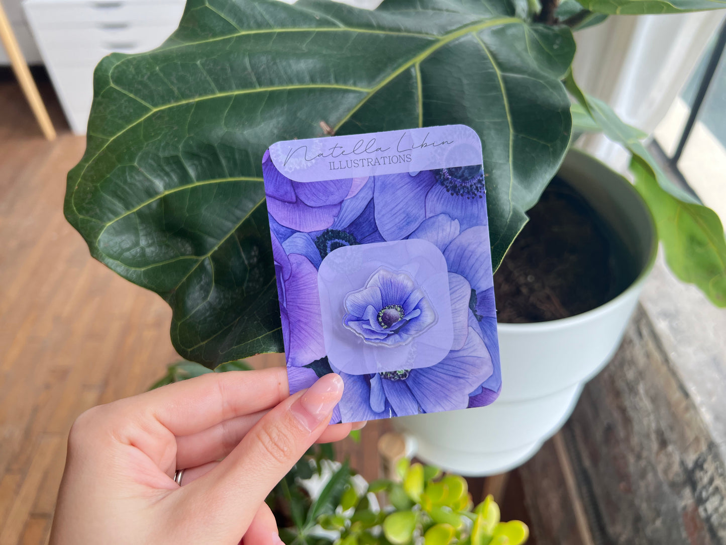 Anemone Flower Acrylic Pin