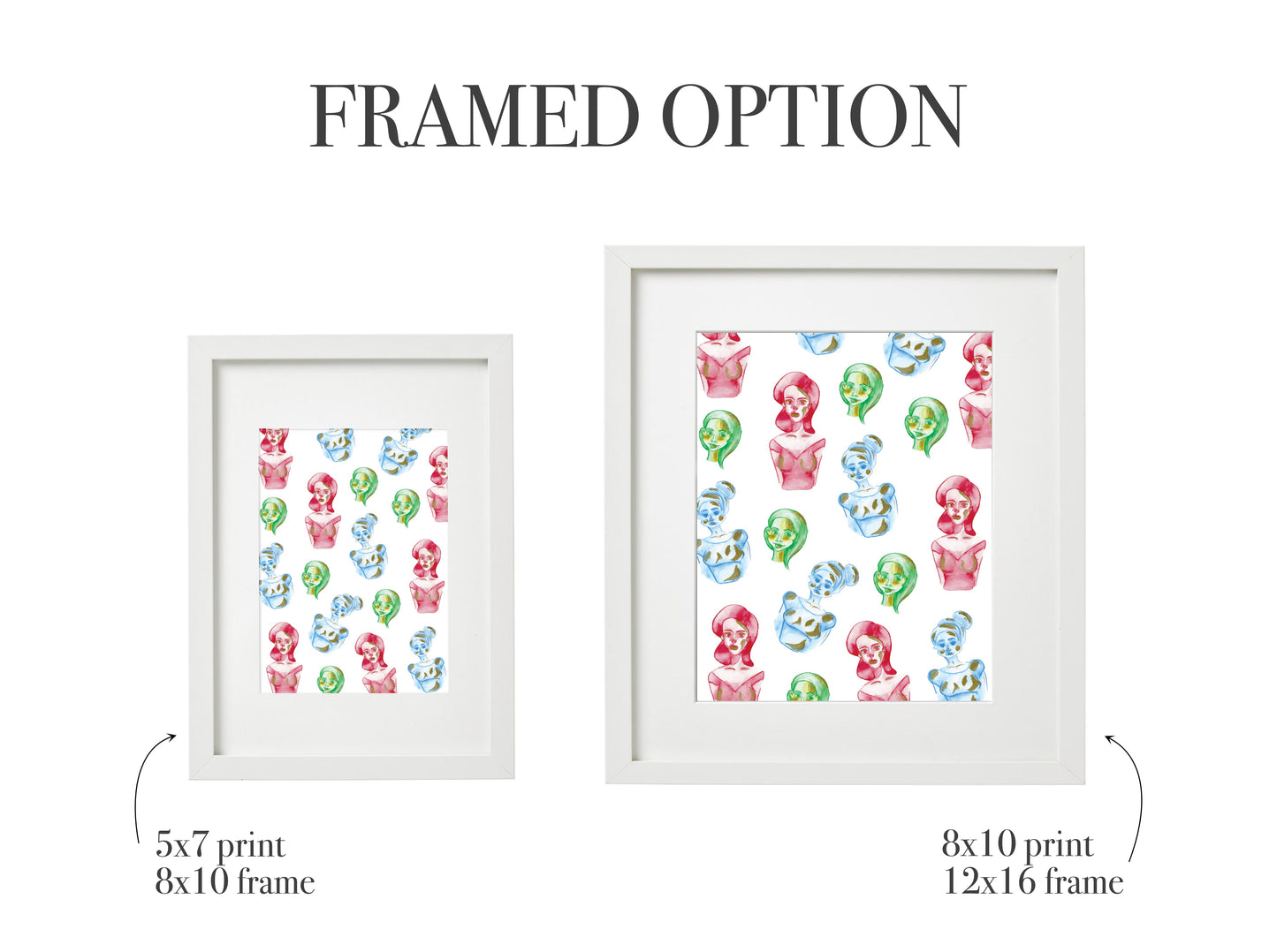 Girls' Portraits Pattern Print