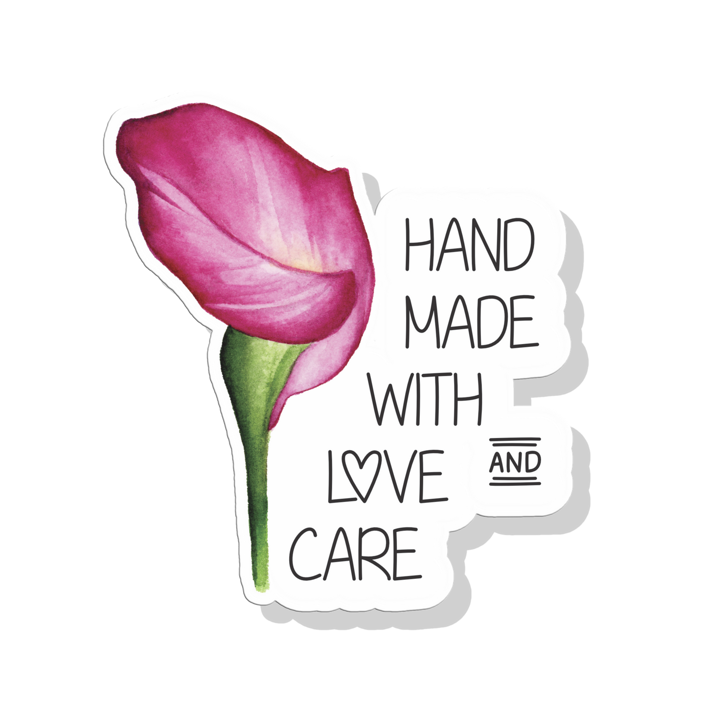 Handmade With Love and Care Stickers