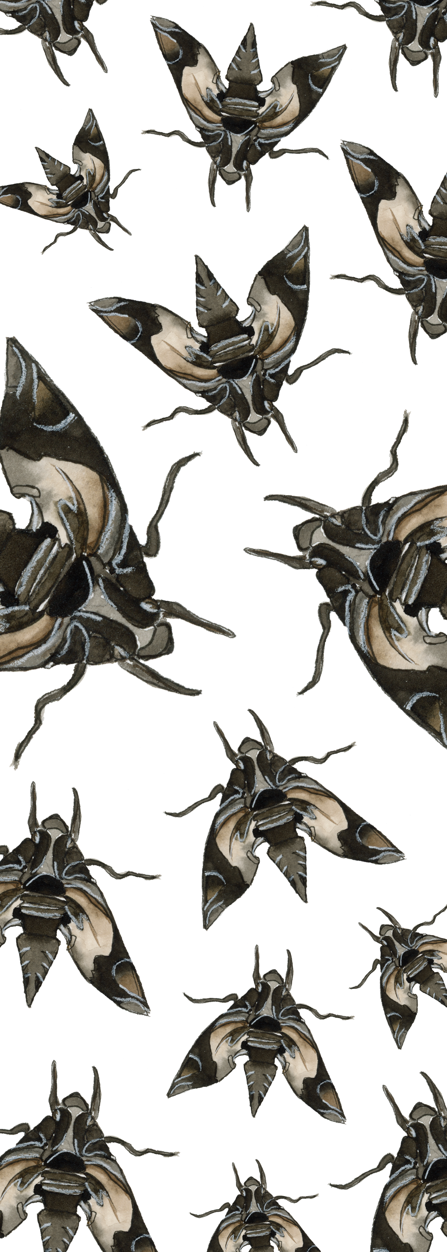 Moths Pattern Bookmark