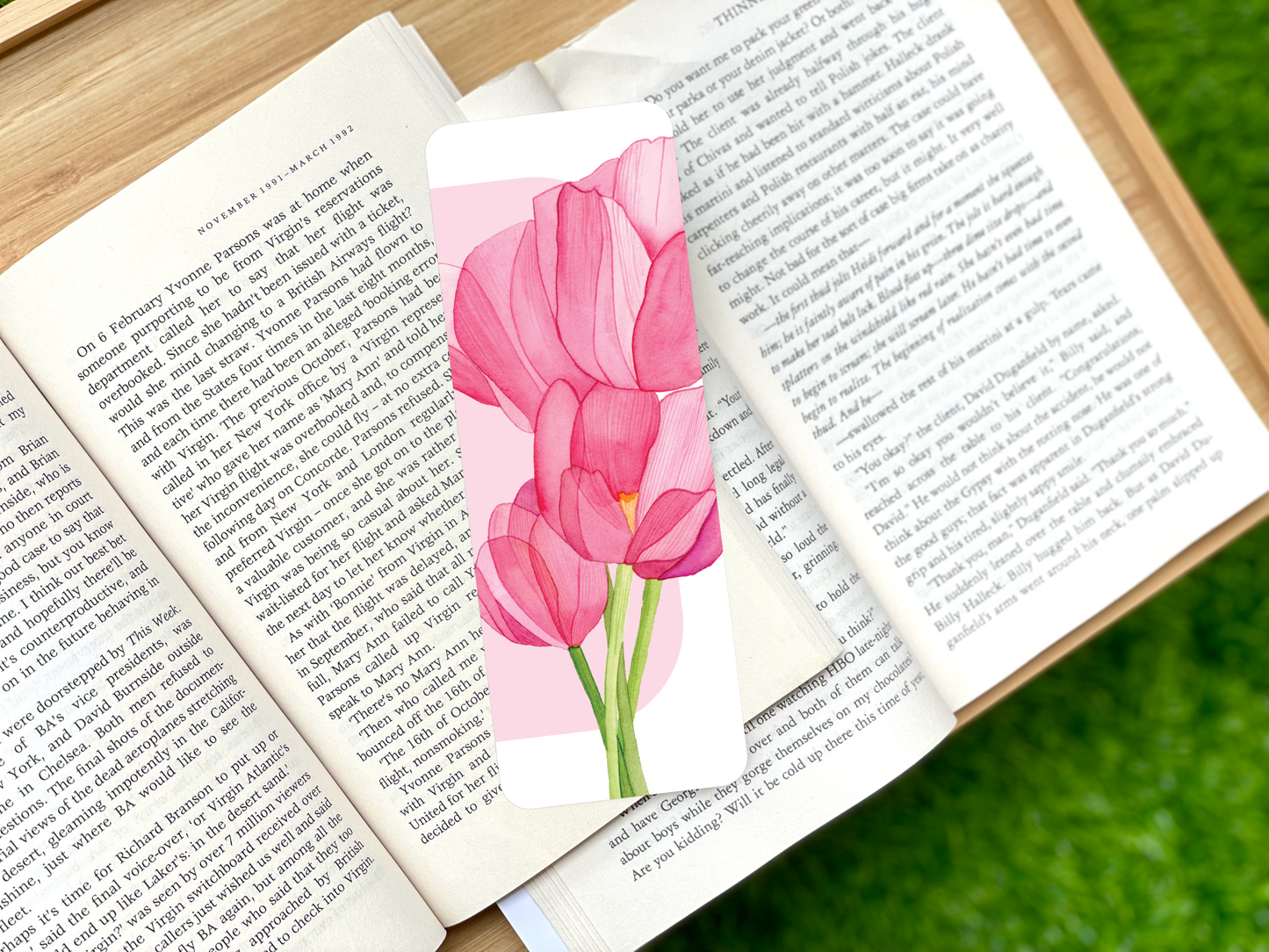 Pink Tulips Bookmark