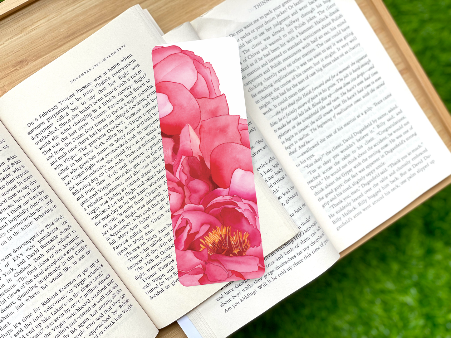 Pink Peonies Bookmark