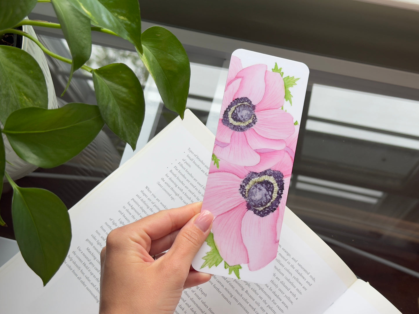 Pink Anemones Bookmark