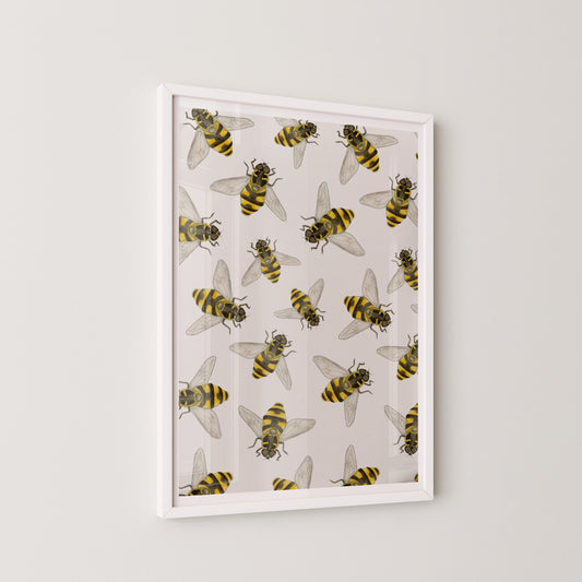 Bees Pattern Print