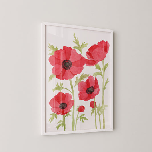 Red Anemone/Poppy Print