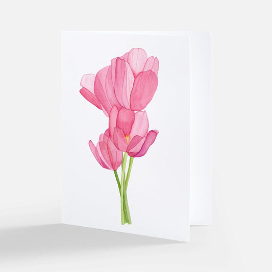 Pink Tulip Bunch Notecard