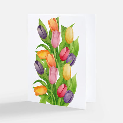Colorful Tulips Greeting Card