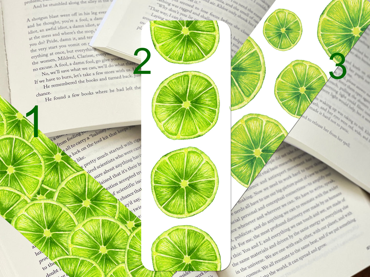 Lime Bookmarks Set