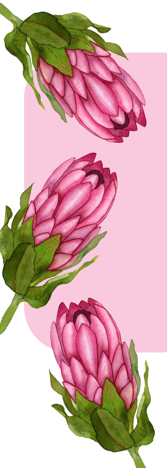 Pink Protea Pattern Bookmark